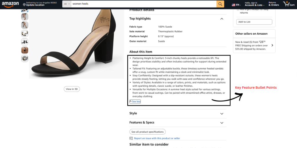How Product Descriptions Appear on an Amazon Listing 1